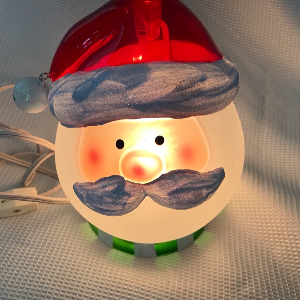 Christmas Vintage Lamp red Hat Santa Clause night light electric